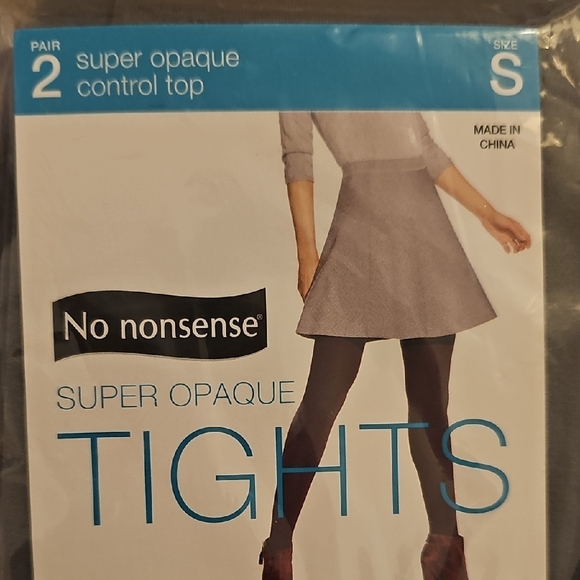 No Nonsense Steel Color Super Opaque Control Top Tights Set - 4 Pairs Size Small - Picture 2 of 5